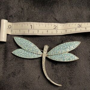 Sparkling Blue Dragonfly Brooch